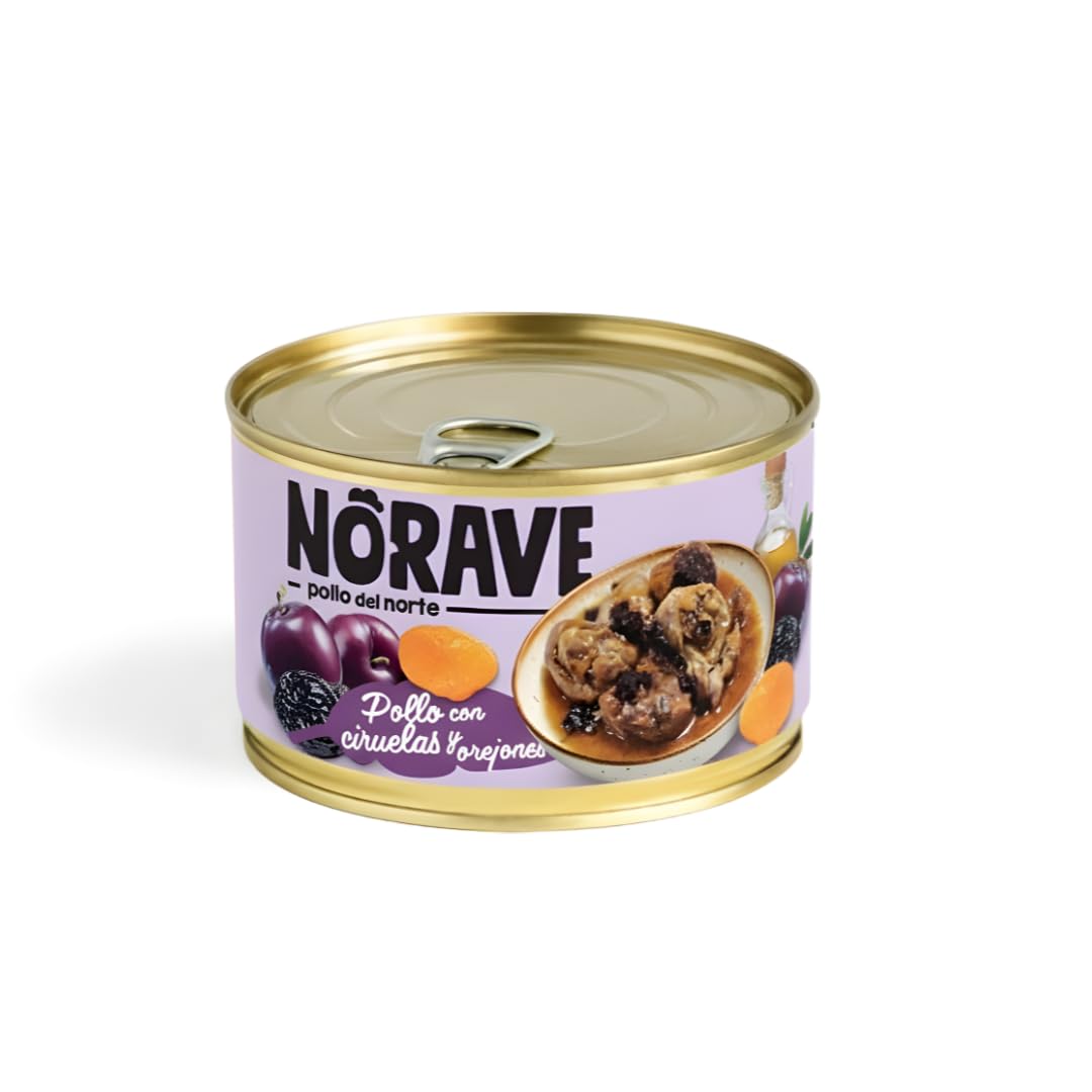 Norave Lata de Pollo con Ciruelas y Orejones - Pack 7 ud x 400gr