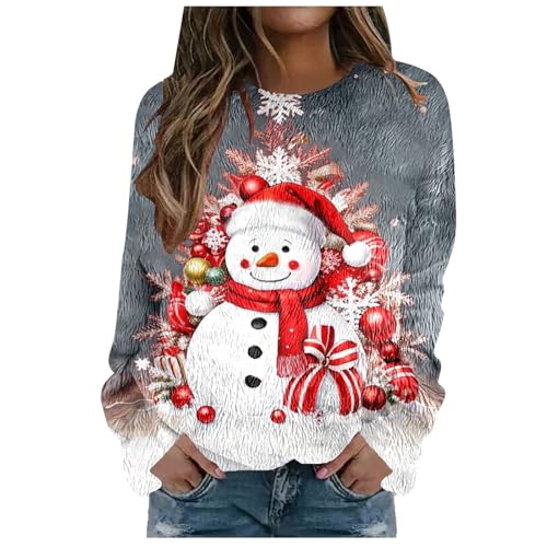 Sweat-shirt imprimé renne de Noël pour femme pour rester au chaud en hiver
