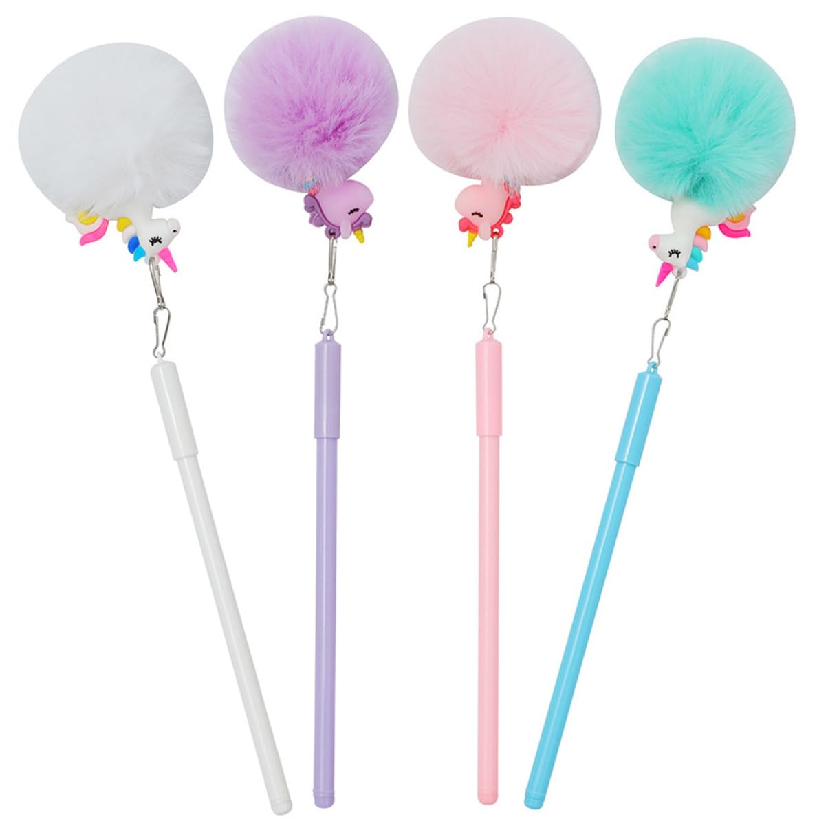 Operitacx 5 Ensembles Stylos À Écrire Pour Garçon Fille Stylos Cartoon Avec Pompons Colorés Fournitures Scolaires Kawaii Pour Élèves Pratiques Pour Filles Et Garçons 4 Pièces * 5