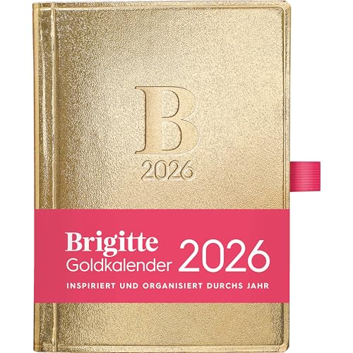 DUMONT - BRIGITTE Goldkalender 2026 – Taschenkalender im Buchformat – 10 x 14 cm – Lifestyle & Organisation