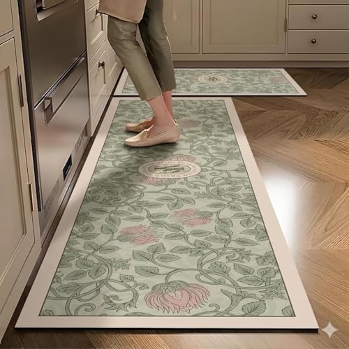 Image of Proxin Anti Fatigue Kitchen Rug Sets 2 Piece Non Slip Kitchen Mats for Floor Cushioned Kitchen Rugs & Mats Waterproof Comfort Standing Mat Runner for Kitchen,Home Office,Sink,Laundry (Multi 1)