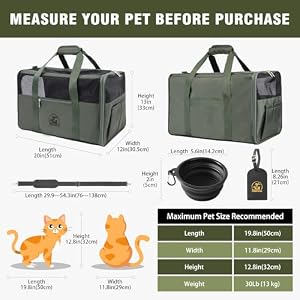 Luxury Pet Carrier for Dogs, Cats, Puppies - Airline TSA Approved, Durable Anti-Scratch Fabric, Soft-Sided, Consistent Airflow, Foldable Design, Cushion Pad, Travel (Olive Green, Large) Luxury Pet Carrier for Dogs Cats Puppies Airline TSA Approved Durable Anti Scratch Fabric Soft Sided Consistent Airflow Foldable Design Cushion Pad Travel Olive Green Large