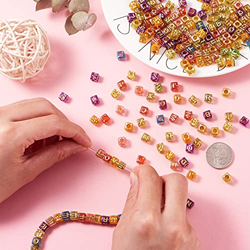 Abalorios para pulseras de la amistad Crafans letras de cubo de 6mm 5