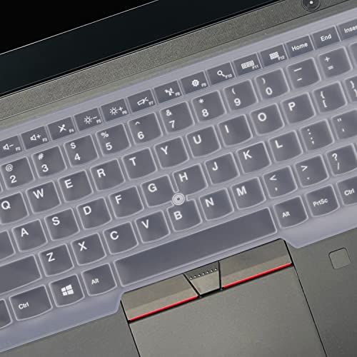 Image of Saco Silicone Skin Keyboard Protector Cover Compatible for Lenovo ThinkPad T14 14 inches Thin and Light Laptop 20W0S03C00 (2021) - Transparent