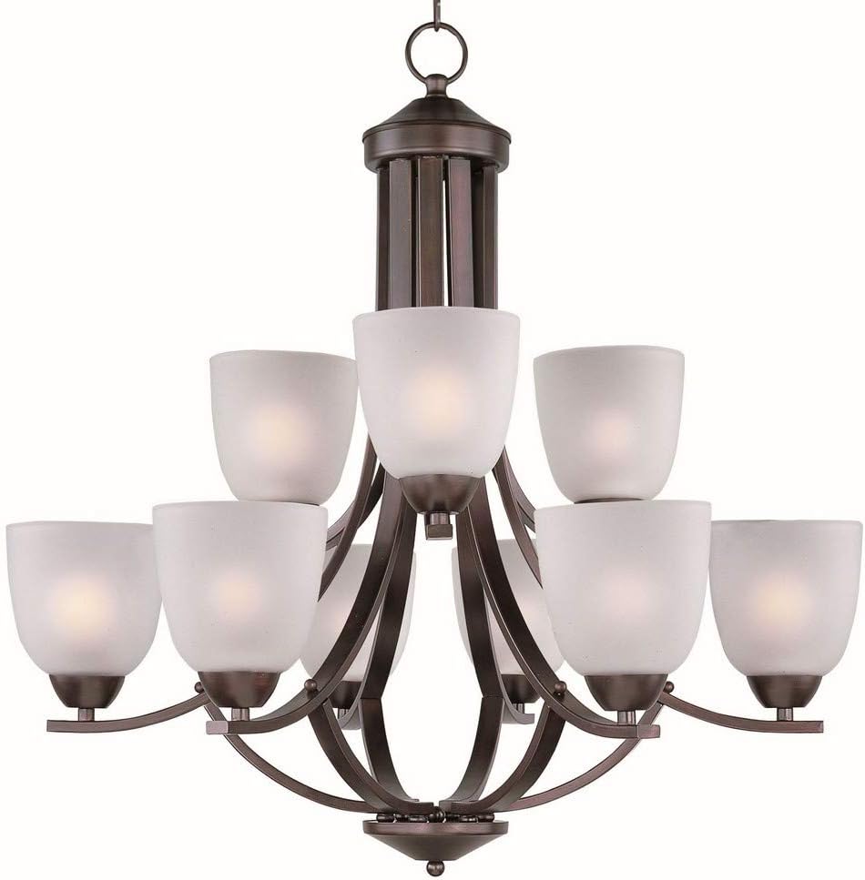 Maxim Axis-Nine Light 2-Tier Chandelier in Transitional style-28 Inches Wide by 26.5 inches high-Oil Rubbed Bronze Finish -
