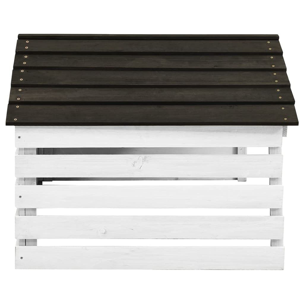 Mangloder Garaje para robot cortacésped de madera maciza de abeto, negro y blanco, 78 x 74 x 54 cm, protección contra la intemperie para cortacésped, estación de carga, exterior, resistente al