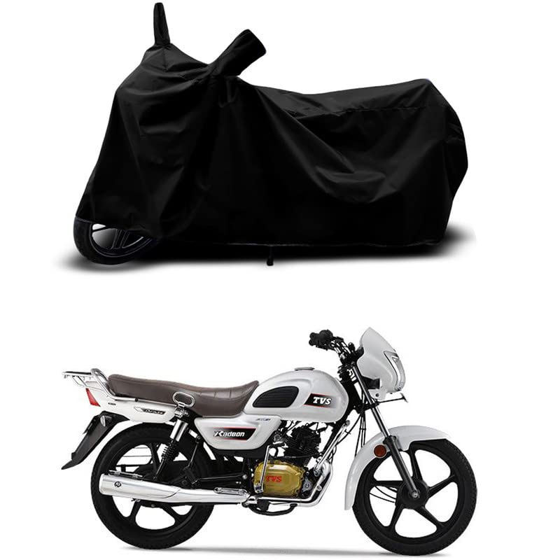 Image of 100% Scratchproof /UV-Rays /Heat Protection /Birds Dropping /Water Resistant /Dust Proof /Waterproof /Full Bike Scooty Two Wheeler Body Cover Compatible for Radeon Base BS6 All Varients[Black]