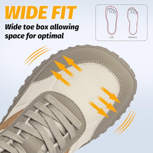 Image of HOBIBEAR Wide Barefoot Shoes for Womens Mens Minimalist Trail Running Hiking Sneakers Comfortable Lightweight