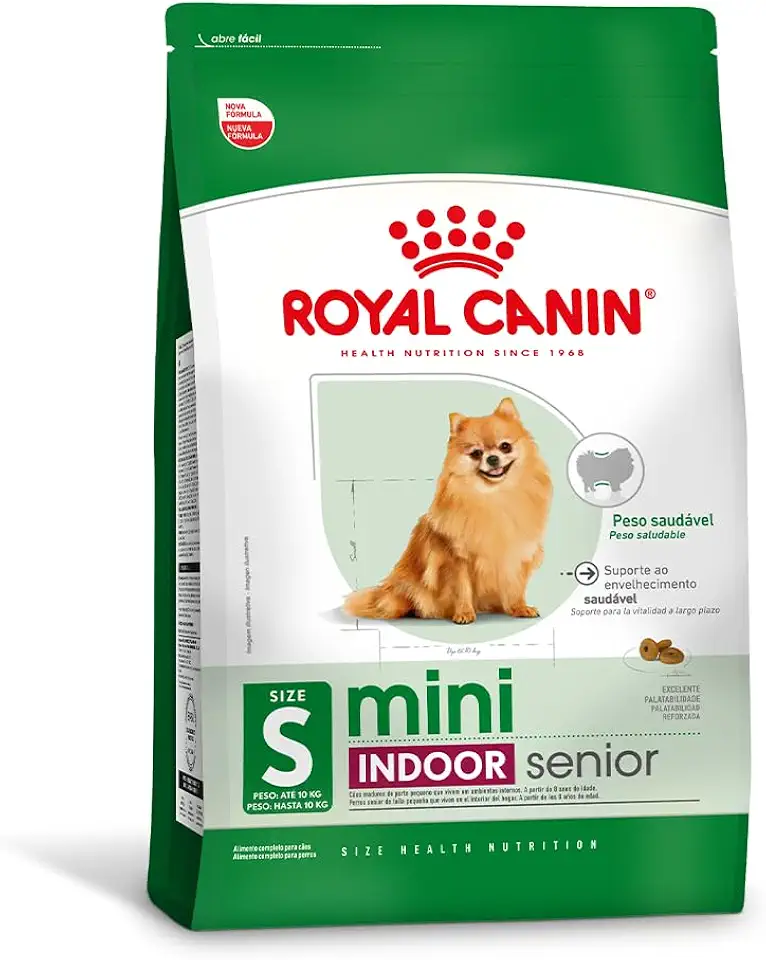 Ração Mini Indoor Senior Seca para Cães Royal Canin 2,5kg