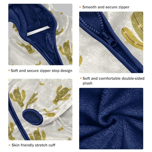 Cactus Boho Girls Fleece Jacket Girls Fall Jacket Girls Zip Up Hoodie Girls Sherpa Jacket 2-10T3