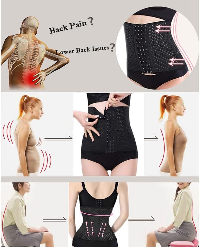 Miniatura 7 de Entrenador de cintura Cincher Body Shaper Sport Entrenamiento para reloj de arena 6 unids Hueso de acero más alta compresión