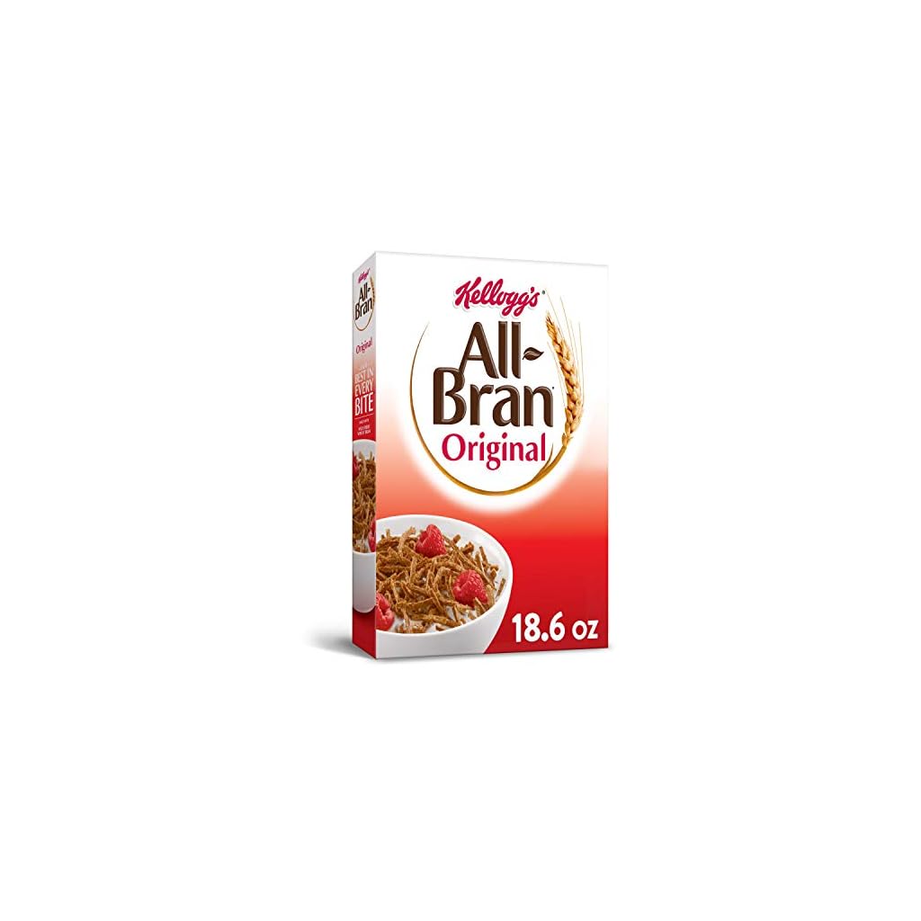 Kellogg's All Bran Breakfast Cereal, 8 Vitamins and Minerals, High Fiber Cereal, Original, 18