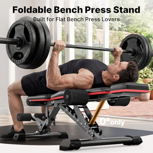 YOLEO Adjustable Weight Bench with Bench Press Stand, Foldable Workout Bench with Extended Head/Elbow Pad(for Users up to 7') - Image 3
