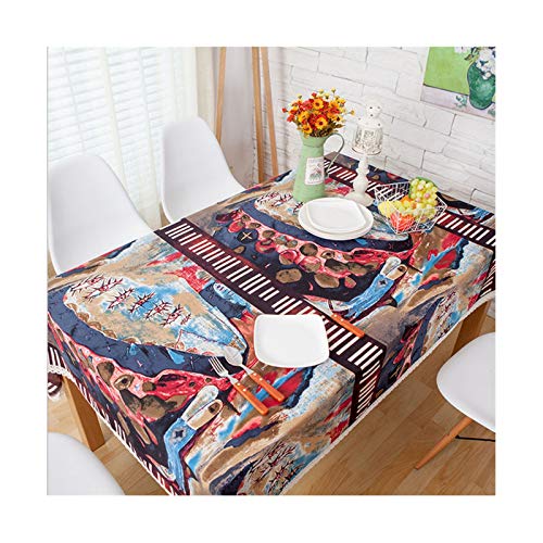 Nappe lin picnic artistique 120x120 couverture moderne multicolore - 2