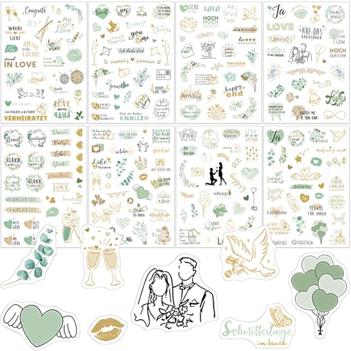230 Sticker Hochzeit Gästebuch transparente Aufkleber Hochzeit Hochzeitssticker für Gästebuch Fotoalbum und Scrapbook