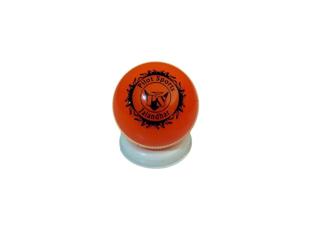 PS Pilot Cricket Practice Light Indoor Wind/Hollow Ball , Orange - Pack of 6