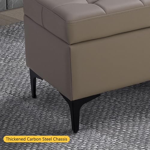 Banc de rangement ottoman en cuir pour libérer l'espace encombré de votre entrée - 7