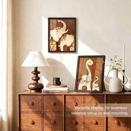 Image of Picrit 11x14 Picture Frame 3 Pack, Wall Mount & Tabletop Display, Walnut