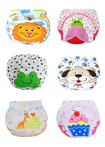 NewPI Bragas de Aprendizaje Impermeables de Algodón para Bebé Paquete de 9.