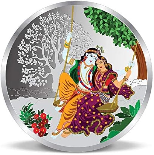 Precious Moments Radha Krishna Silver Coin 10 Gram | 20 Gram | 50 Gram | 100 Gram BIS Hallmarked Round Square Flower Shape...