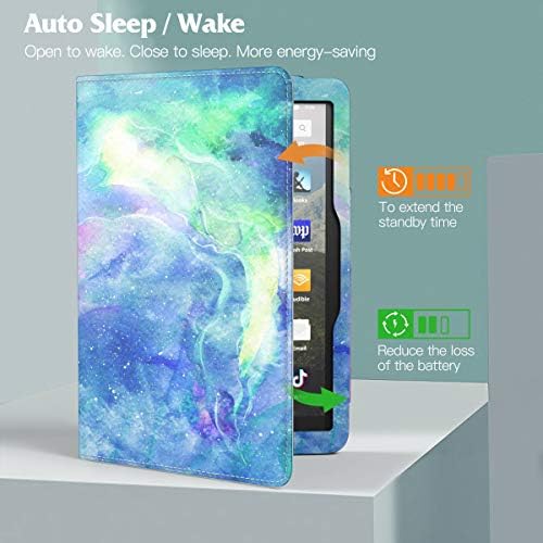 TiMOVO Case for All-New Kindle Fire HD 8 Tablet and Fire HD 8 Plus (10th Generation, 2020 Release), Vertical and Horizontal Kick Stand Cover with Auto Wake/Sleep, Card Slot, Hand Strap, Dreamy Nebula