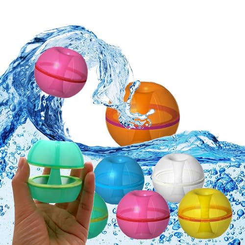 12 Pcs Reusable Water Balloons, Summer Beach Water Toys for Kids and Adults, Magnetic Self-Sealing Donut Shape Water Balls Quick Fill for Summer Outdoor Backyard Pool Fun Party Games Activities