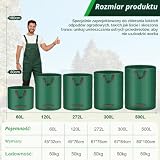 ANOMM 3-pak worków na odpady ogrodowe 120 l, worki ogrodowe wielokrotnego