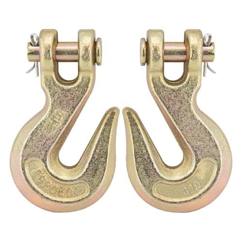 G70 5/16 Clevis Grab Hooks Heavy Duty Chain Hook for Truck Trailer, Chain Forged Alloy Steel Chain Hook for Transport - 5,400 LBS Capacity(2 Pack)