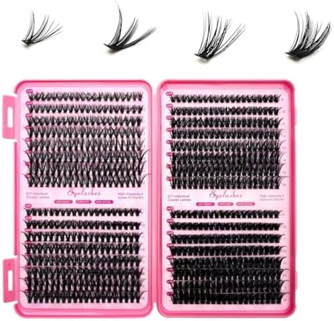 632 PCS pestañas, Pestañas Postizas Cluster Lashes Kit, Kit Pestañas Pelo a Pelo DIY com pestañas postizas, Extensiones de Pestañas with Lash Bond, 9-16mm Mixed Eyelashes DIY (30-60P)