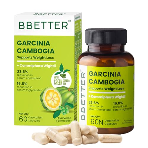Image of BBETTER Garcinia Cambogia For Weight Loss Capsules For Women And Men - With Green Coffee Green Tea Guggulu Extract & Inulin - Keto supplement- 60 Veg capsules