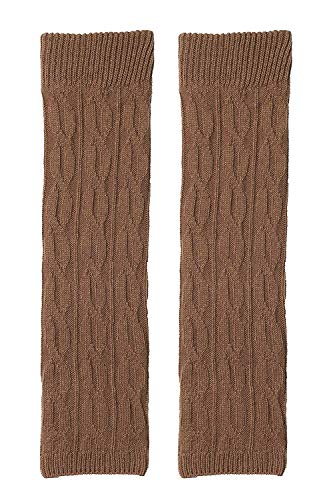 Image of Women's Cable Knit Leg Warmers - Ribbed Knee High Boot Socks for Winter, Layering & Dance Warmups