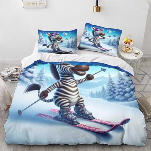Housse de couette zèbre en microfibre hypoallergénique premium