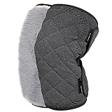 Fleece-Kniebandage, dick, warm, bequem, weich, Mehrzweck, Winter-Thermo-Fleece-Kniebandage, für Ski, Tanz, Yoga, , Wandern, Rucksackreisen, Klettern, Dunkelgrau – 26 cm plus Haare, A