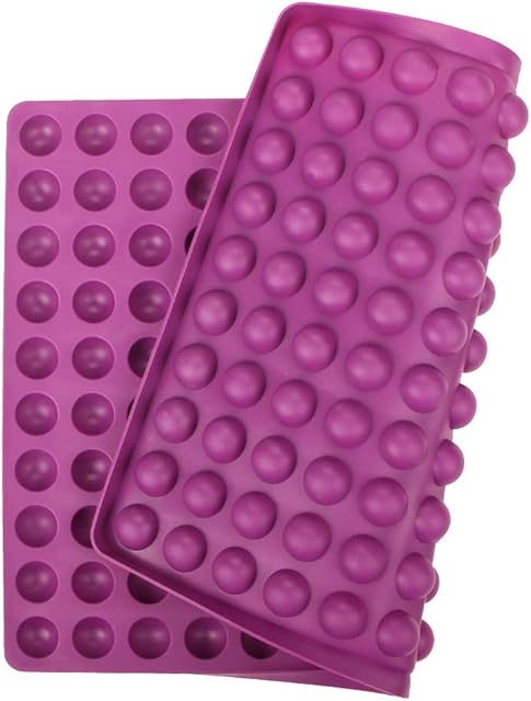 webake Dog Treat Mould Silicone Baking Mat 2 cm Dog Food Moulds 140 Cavity Hemisphere Baking Mould Round for Dog Biscuits, Puppy Cookies Chocolate Drop Mould - Purple