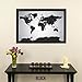 Push Pin Travel Maps - Black Ice World - Black Frame Framed Pin Map for Tracking Your Travels - 27.5