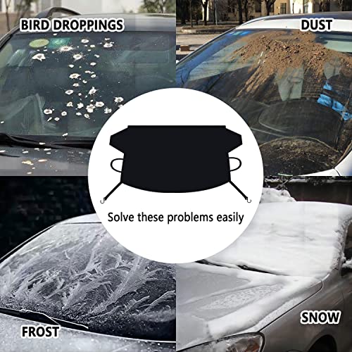 Nhhc Car Windshield Snow Cover,Windshield Frost Cover For Any Weather,Waterproof Windproof Sunshade Snow Cover Fits Most Cars, Trucks, Vans, Suvs (L: 67×55.1×47.2) #TOP4