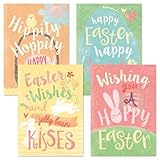 Hippity Hoppity Easter Greeting Cards - Set of 8 (4 designs), Envelopes Included, Inspiring Holiday...