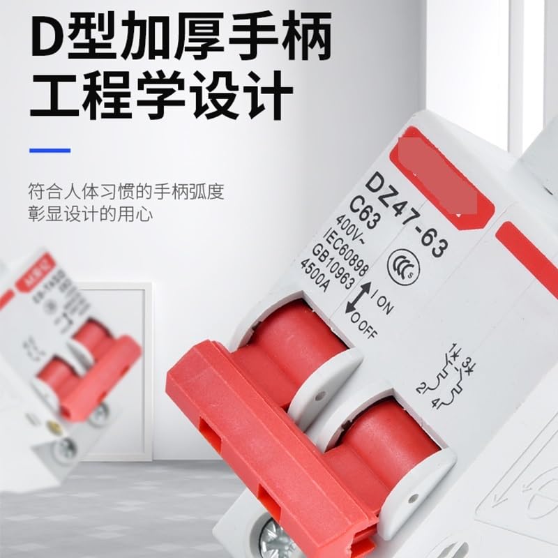Interrupteur à air 4p解决电路过载 Disjoncteur à air 6A miniature pour armoire - 2