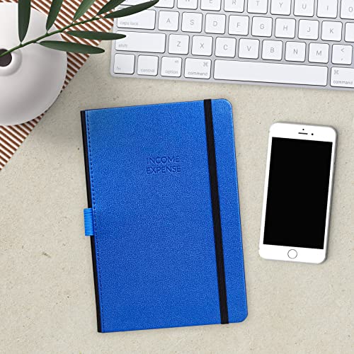 Skyline Income & Expense Tracker – Accounting Ledger Book With 1 Pocket For Receipts – Bookkeping Notebook For Business Account Records – Small Business Supplies – A5 Size, Hardcover (Mystic Blue) #TOP6