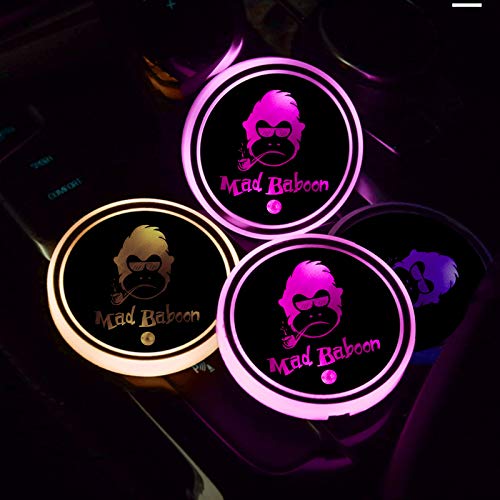Luces LED para portavasos de coche accesorios decorativos universales y posavasos con luz interior