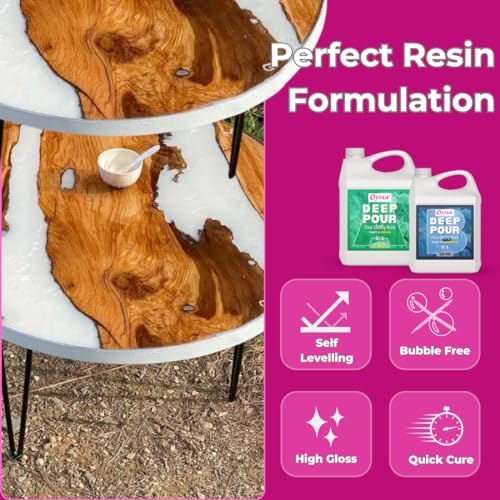 Image of Oytra Deep Pour Casting Liquid Hardener 2 1 Ratio Epoxy Resin for Wood High Gloss Crystal Clear Craft for River Table Tabletop Preservation and Large DIY Cast Art Projects (7.5 Kg)