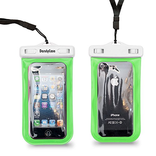 DandyCase Slim Waterproof Case for Apple iPhone 5S / 5 / 5C & Apple iPod Touch 5 (Will NOT fit Other Smartphones) - IPX8 Certified to 100 Feet [Retail Packaging (Neon Green)