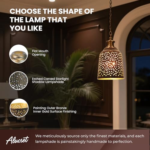 Image of Ceiling fan light covers 4 Pack replacements with 1.6 inch Fitter, ALUCSET 5.6 inch Height and 5 inchDiameter, Metal Bell Shaped light fixture cover Fits pendant light shade Chandeliers Wall Sconces Lights