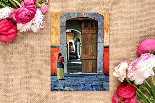 Image of Stonehouse Collection | Assortment of 10 Mexico Note Cards | Southwest | USA Made | Set of 10 Mexico Thank You, Blank Note Card (La Puerta)