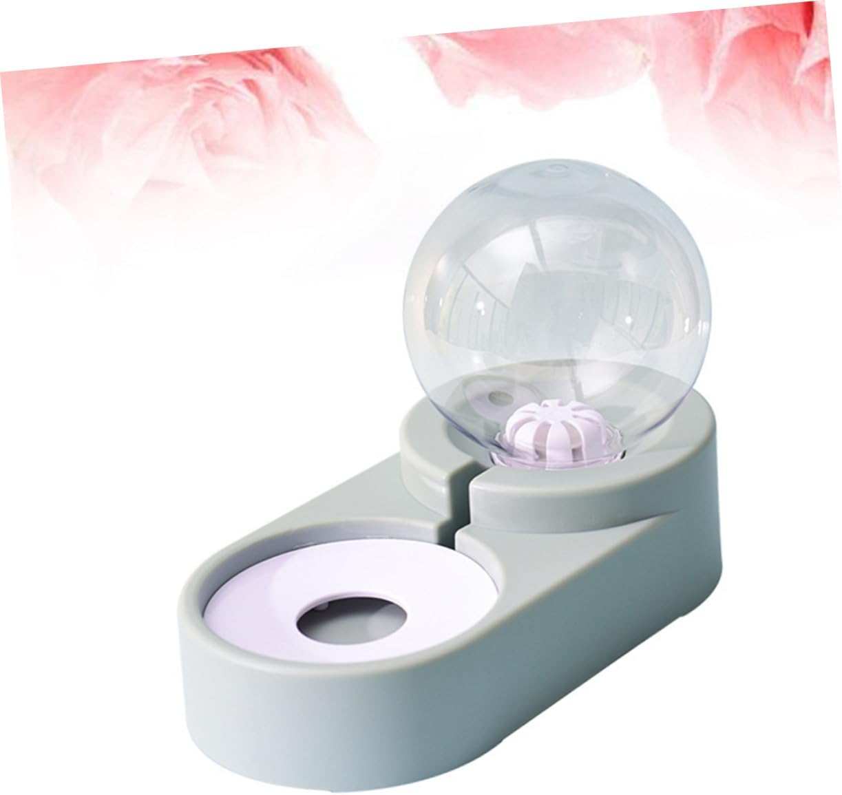 Luxshiny Creative Pet Automatic Water Feeder Double Bowl Spill Resistant Water Dispenser for Cats and Pets Home Use Blue Design