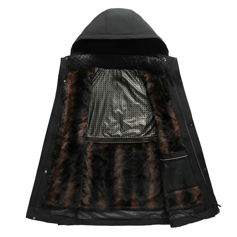 Chaqueta acolchada para hombre de invierno casual con capucha y forro extraíble 3
