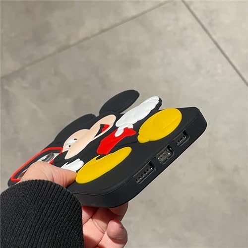 Iphone 14 Pro Max Case, Soft Silicone Cover For Apple Iphone14Promax 6.7 2022 Mickey Mouse With Ring Strap Lanyard Black Disney Anime 3D Cartoon Cute Lovely Adorable Kids Girls Children Women Boys #TOP3