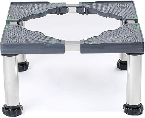 Soporte de estante de acero inoxidable para lavadora y refrigerador 94-106in bandejas de suelo para secadora con base extensible para aire