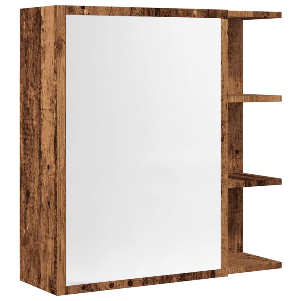 SYDE Armario Baño con Espejo 62,5x20,5x64 cm | Madera De Ingeniería Resistente, Montaje En Pared, Amplio Almacenamiento, Fácil Limpieza