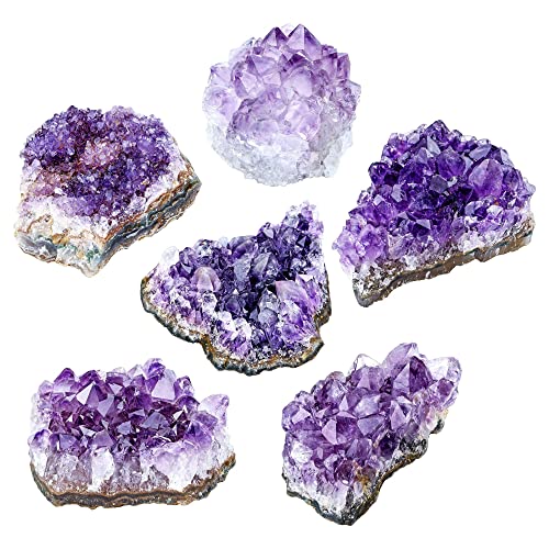 Jovivi Bundle - 2 Items Natural Raw Amethyst Geode Healng Crystals Stone Rock Crystal Cluster + 8Mm Purple Amethyst Natural Gemstone Tree Of Life Lucky Charm Stretch Bracelet #TOP3